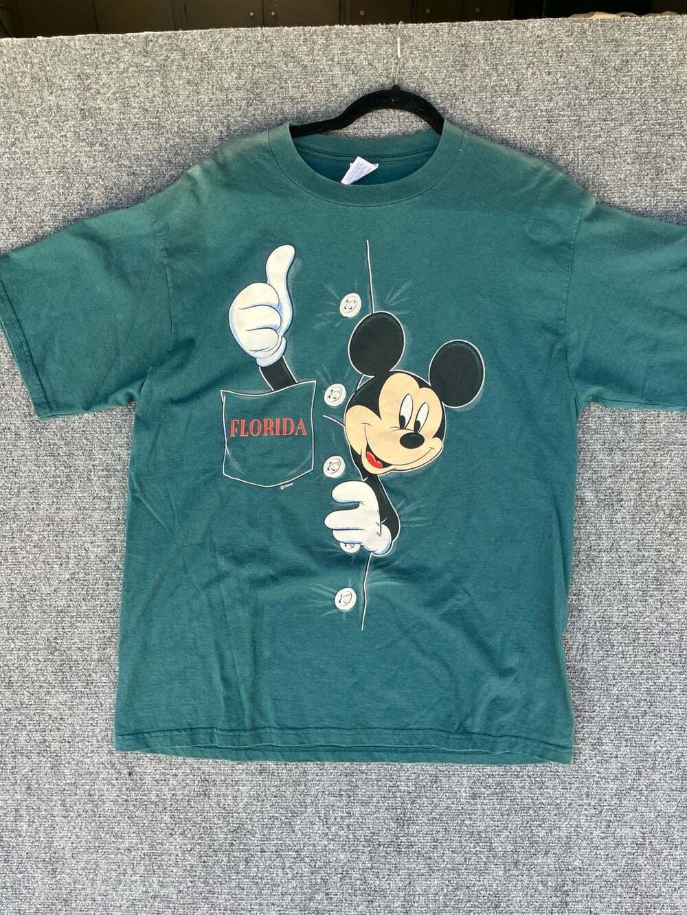 Vintage 90s Mickey Mouse Florida Thumbs Up T-Shirt Jerzees XL